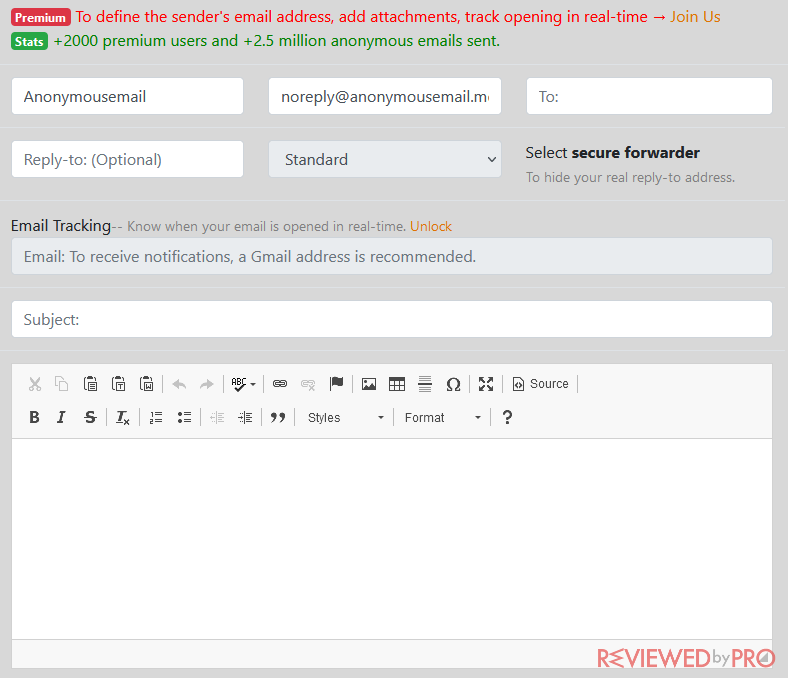 Send an anonymous email with 5 simple ways