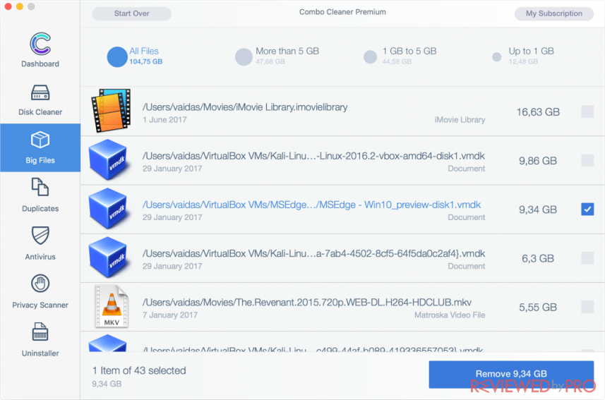 combo cleaner for mac os 10.9.5