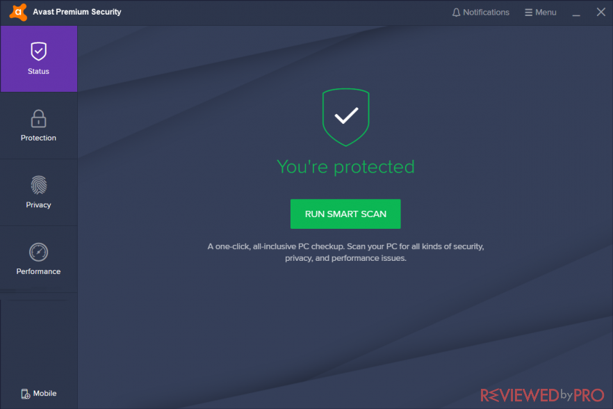 avast 2020 user interface