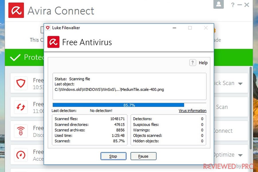 Avira Antivirus connect