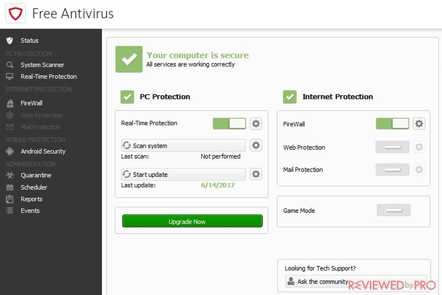 Avira Free Antivirus Windows
