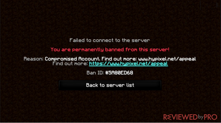 banned on hypixel