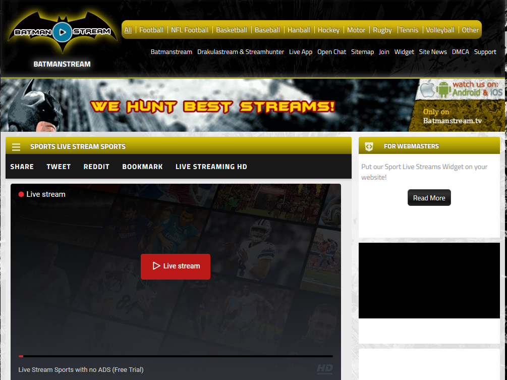 Free Online Sport streaming platform - batman-stream.tv