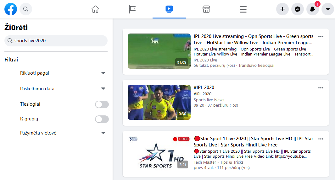 Free Online Sport streaming platform - Facebook