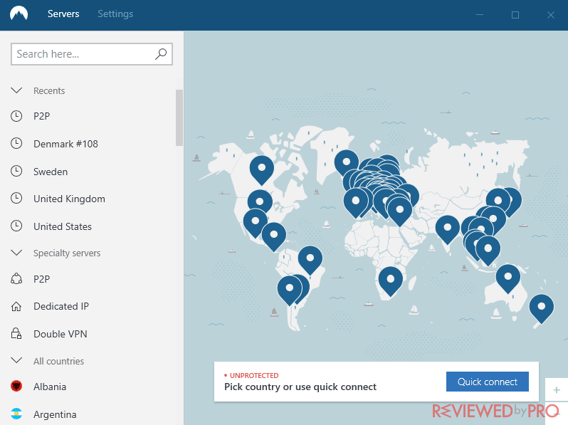 nordvpn server list