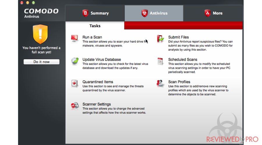 comodo antivirus management console