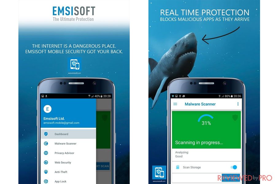Emsisoft mobile security features