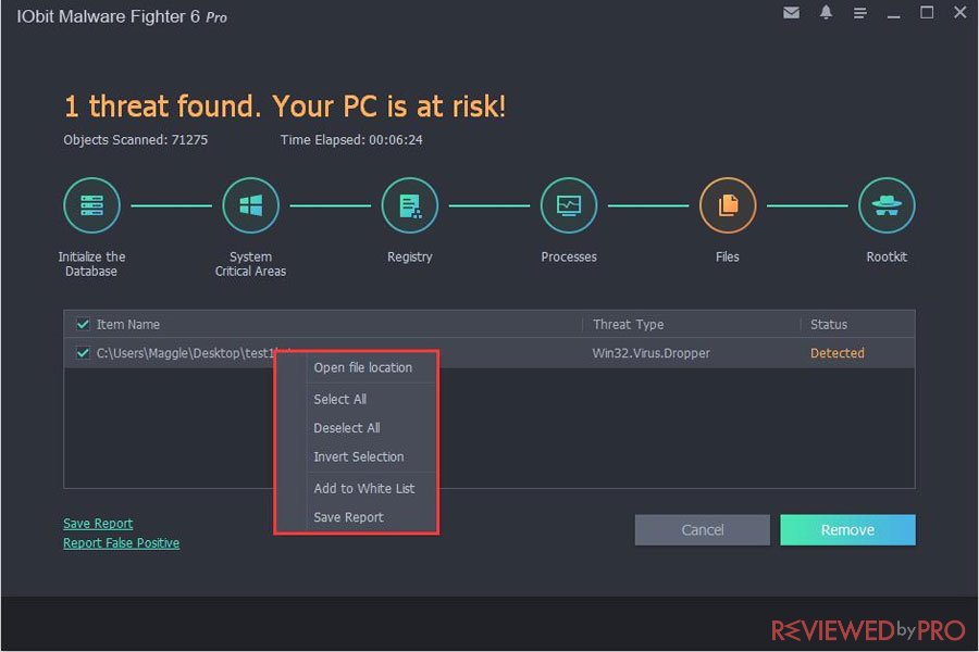 IObit malware fighter threats found