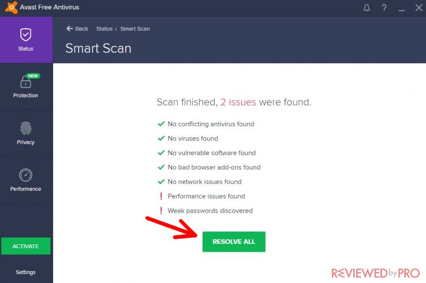 avast full system scan