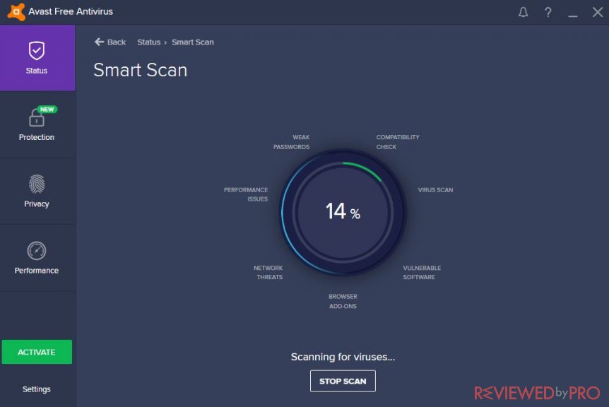 avast mobile smart scan failed