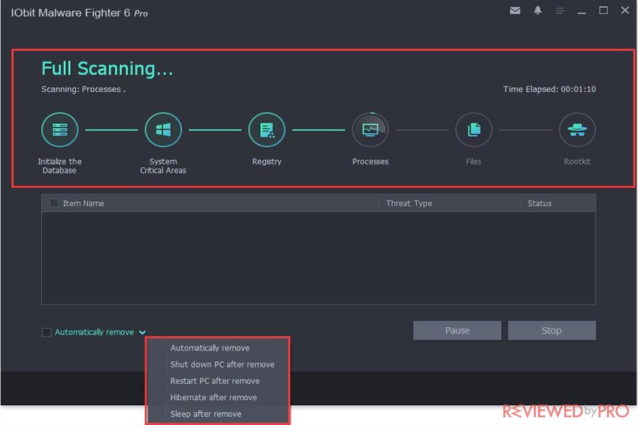 IOBit Malware Fighter 6 Pro Scanning process