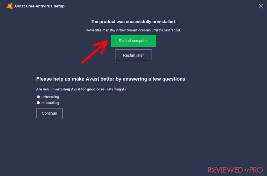 how to uninstall avast antivirus free edition