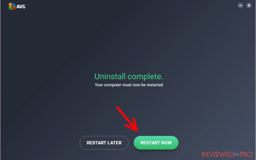 uninstall avg free edition