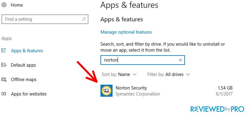 norton security scan wont uninstall