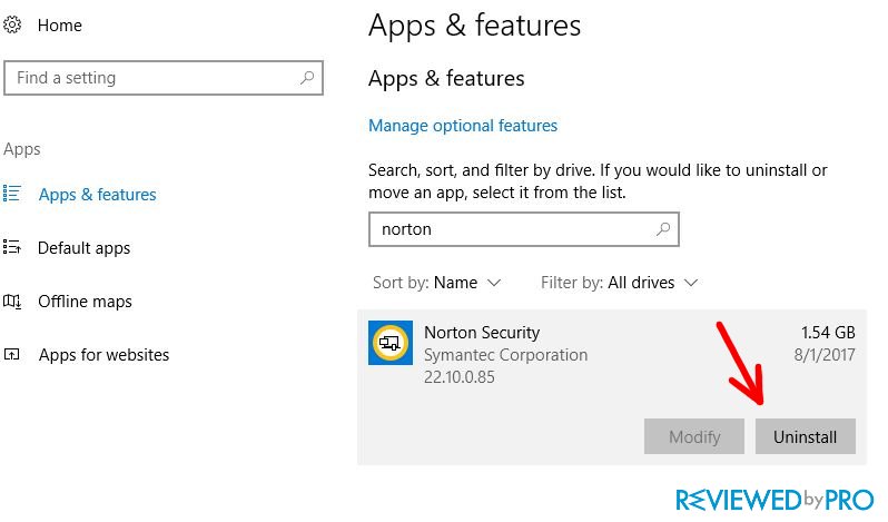 norton wont uninstall